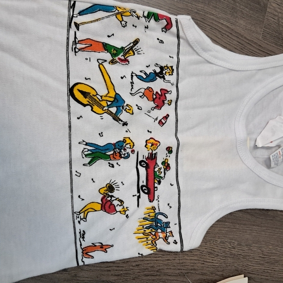 Vintage Hush Puppies Toddler White Tank Top Size 3T NWT Original Store Tag - Picture 3 of 7